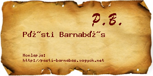 Pásti Barnabás névjegykártya